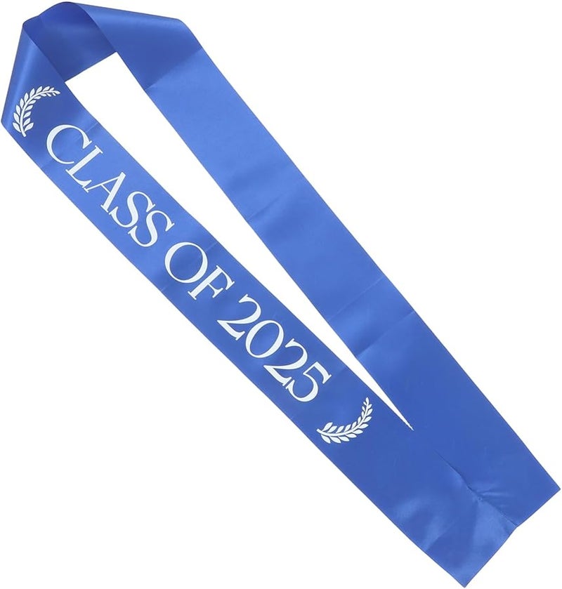 Blue Graduation Sash Reusable Fabric Shoulder Belt For School College Celebrations - Image 1